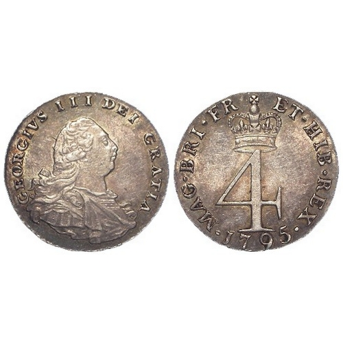 166 - Maundy Fourpence 1795 GVF