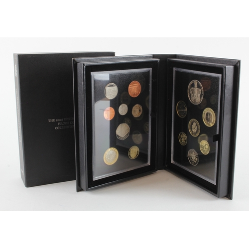 195 - Proof Set 2013 Collector Edition (black book) aFDC cased with certs and sleeve.