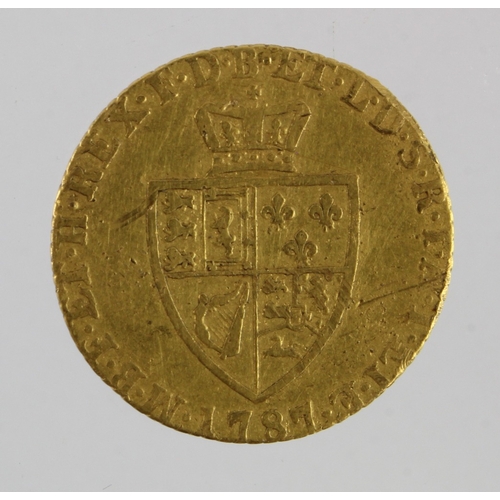 20 - Half Guinea 1787 VG with a few light scratches, ex detector find