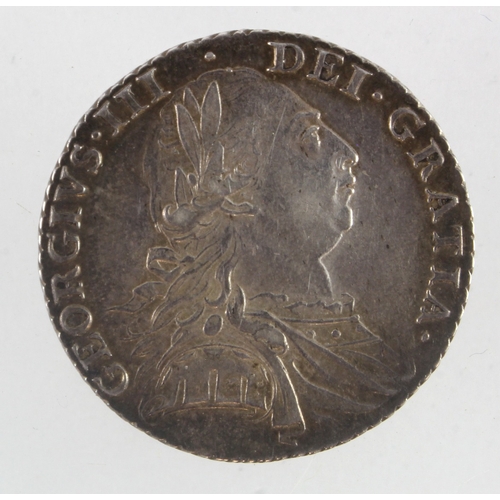 214 - Shilling 1787 no hearts, S.3743, GVF