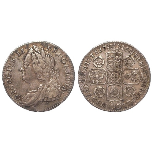 216 - Sixpence 1745 roses, VF