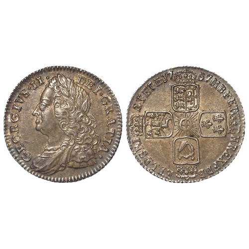 218 - Sixpence 1757 toned EF