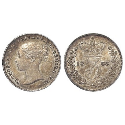 223 - Threepence 1860 currency issue, nEF