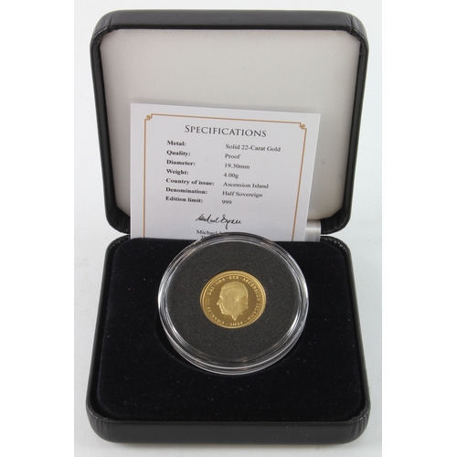 231 - Ascension Islands Half Sovereign 2024 Proof FDC boxed as issued