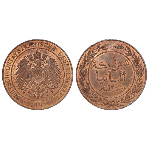 249 - German East Africa copper Pesa 1891 lustrous AU