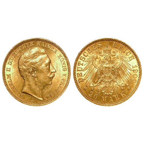 256 - German States, Prussia gold 20 Mark 1900A, GEF