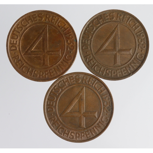 259 - Germany (3) 4 Reichspfennigs 1932, GVF-EF