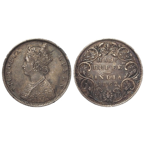 272 - India Half Rupee 1862 toned EF