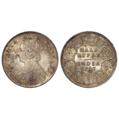 273 - India Half Rupee 1887 toned EF