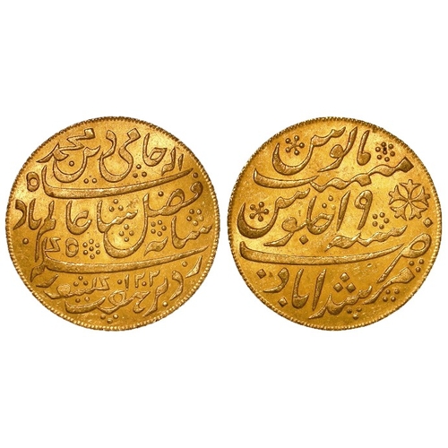 277 - India, East India Company, Bengal Presidency gold Mohur 1202H/19, KM# 113, 12.35g, EF, slightly curv... 