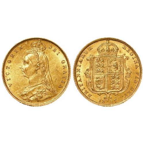 28 - Half Sovereign 1887 Jubilee, S.3869, EF, light scratches.