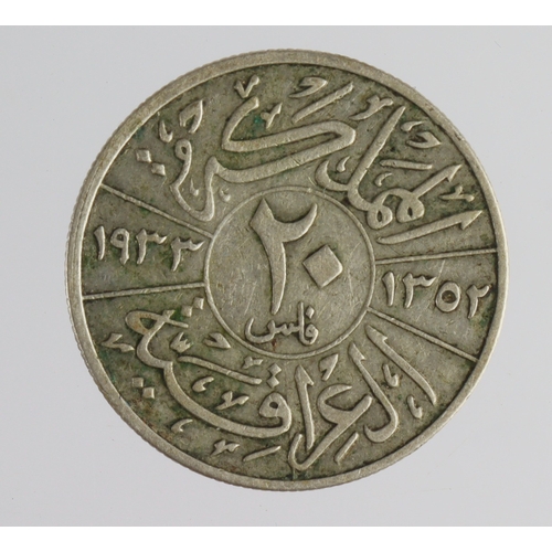 282 - Iraq 20 Fils 1933 VF