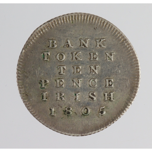 287 - Ireland silver 10 Pence Bank Token 1805 VF