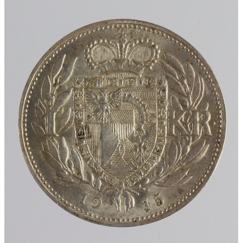 291 - Liechtenstein silver 1 Krone 1915 GEF