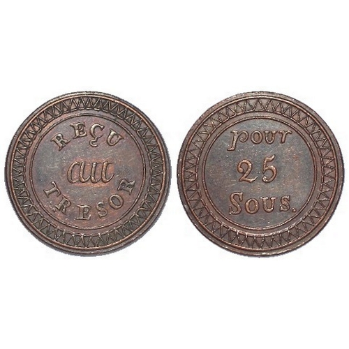 294 - Mauritius copper pattern piedfort 25 Sous ND (1822) KM# P1, 9.91g, EF.