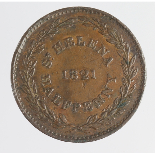 310 - Saint Helena Halfpenny 1821 VF-GVF