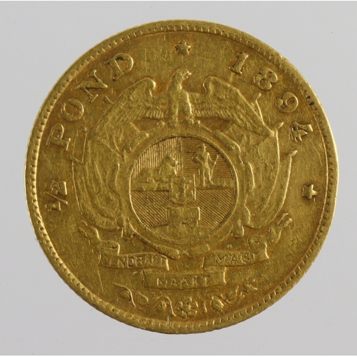 313 - South Africa gold 1/2 Pond 1894 nVF