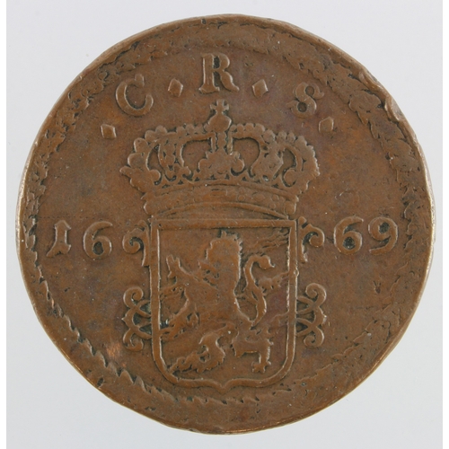 317 - Sweden large copper 1 Ore 1669 VF/F