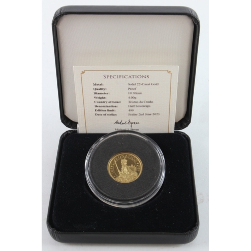 324 - Tristan da Cunha Half Sovereign 2023 Proof FDC boxed as issued