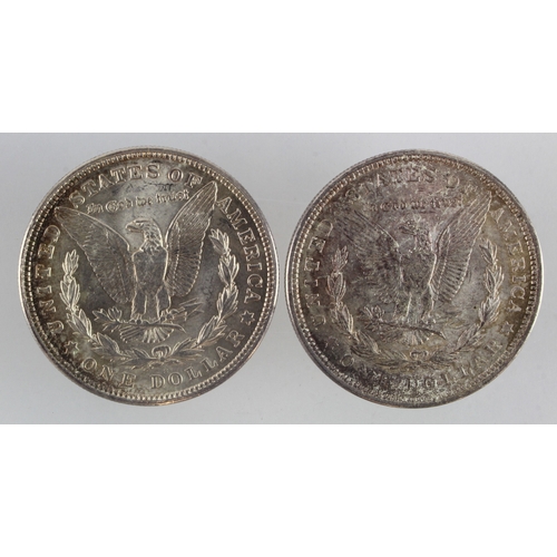 333 - USA Morgan Silver Dollars (2): 1921 and 1921S, AU.