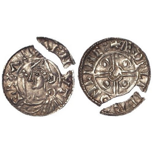 352 - Anglo-Saxon: Cnut silver Penny, Pointed Helmet type, Lincoln mint, moneyer Aethelmaer. S.1158. 0.92g... 