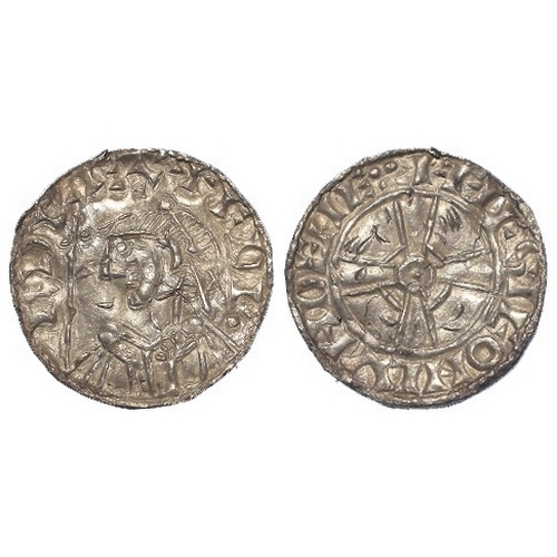 355 - Anglo-Saxon: Edward the Confesor, Expanding Cross (light issue) silver Penny of London, moneyer Aelf... 