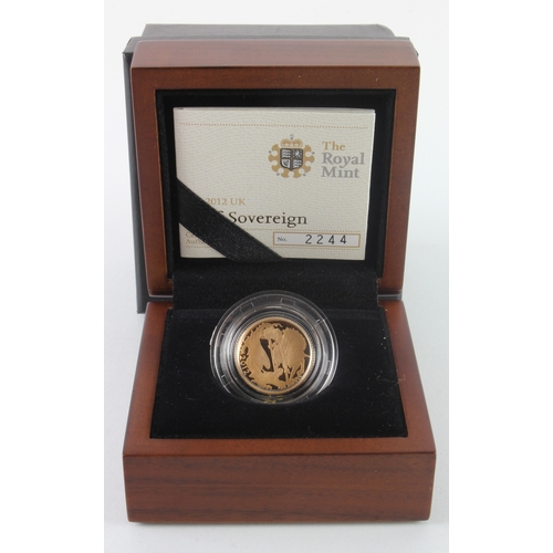 37 - Half Sovereign 2012 Proof, Diamond Jubilee design, FDC cased with cert and box.