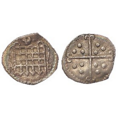 378 - Elizabeth I sixth issue portcullis Halfpenny mm. crescent (1587-9), S.2581. 0.25g. AVF