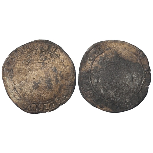 385 - Henry VIII debased silver Testoon of London, bust 3, mm. pellet in annulet, S.2365. 6.80g. Dark tone... 