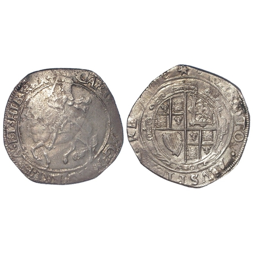 398 - Charles I group 3a2 silver Halfcrown, mm. star. S.2775. 15.00g. Light porosity GF/VF.