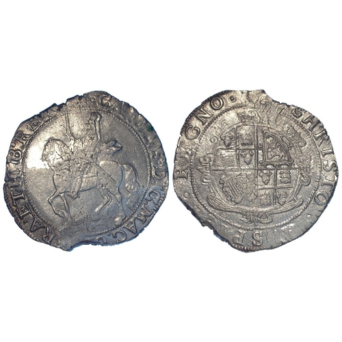 401 - Charles I group 5 (under Parliament) silver Halfcrown, mm. sun. S.2780. 15.17g. Slightly double-stru... 