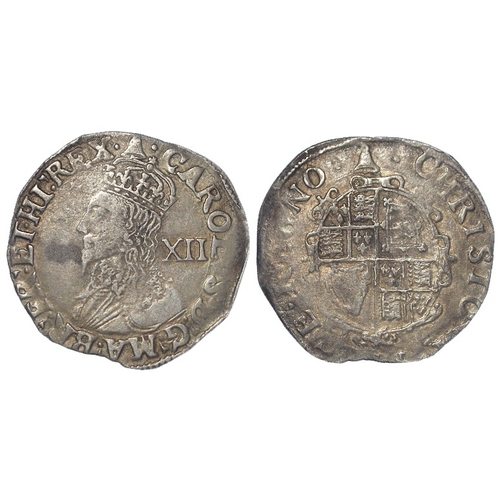 416 - Charles I Shilling mm. bell, S.2791, 4.07g, nVF.