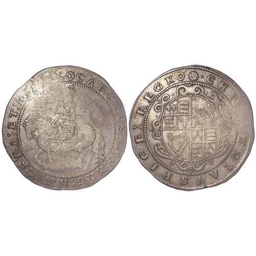 419 - Charles I silver Crown of Truro (1642-3) mm. rose, S.3045, 28.79g, GF, a few weak patches.