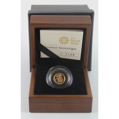 42 - Quarter Sovereign 2010 Proof, FDC cased with cert and box.