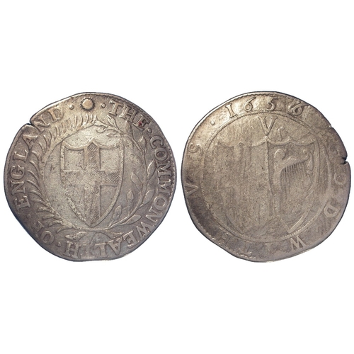 433 - Commonwealth Crown 1656/4 mm. sun, S.3214, 29.05g, Fine.