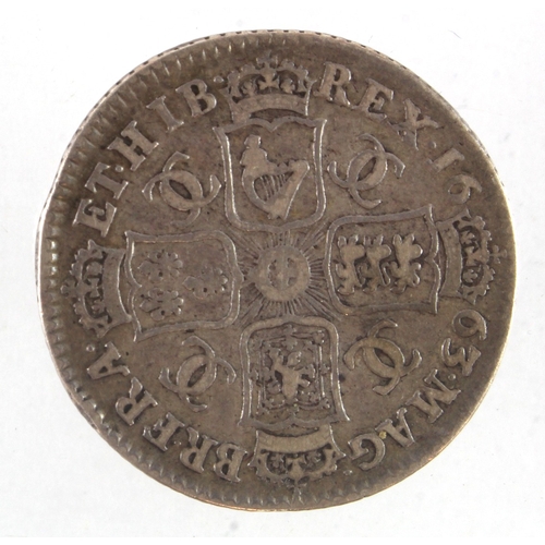 445 - Shilling 1663, axis up/down, S.3371, Fine.