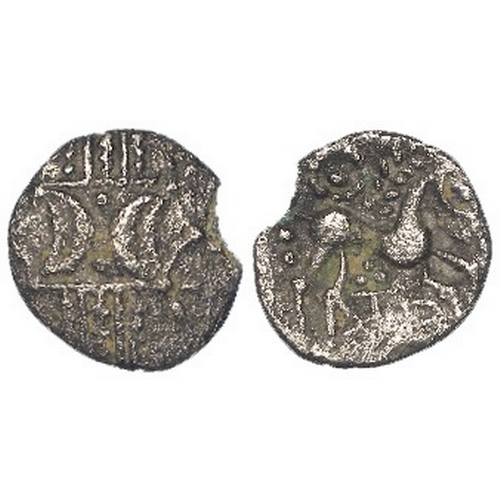 457 - Celtic Britain: Antedios of the Iceni silver unit, ECEN symbol / horse r. over 'ANTED'. S.441. 0.81g... 