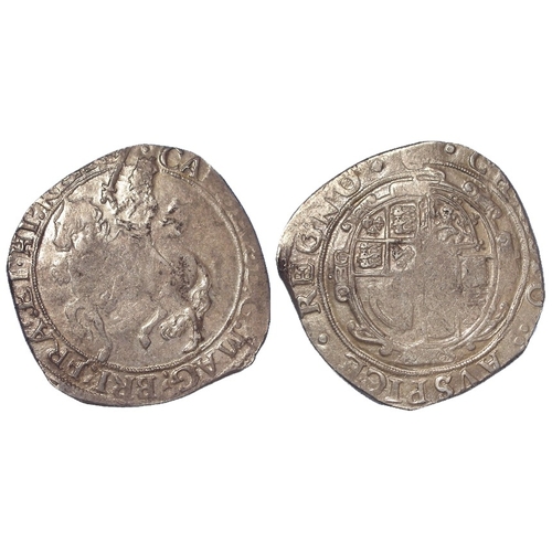 465 - Charles I group IV silver Halfcrown mm. triangle in circle, S.2779, 14.39g, VF, weak in centres.