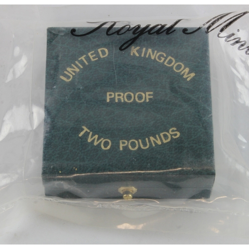 47 - Royal Mint: The 1986 (gold) Proof Two Pound Coin, FDC cased with cert, sealed in original packaging.... 