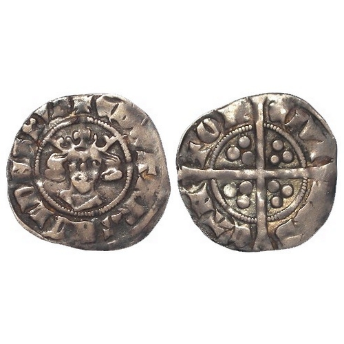 475 - Edward II silver Penny of Canterbury, class 15b, S.1466, 1.40g, nVF with an old ticket.