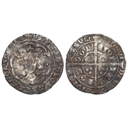 478 - Edward IV light coinage silver Groat of London, quatrefoils at neck, quatrefoil on breast, mm. crown... 