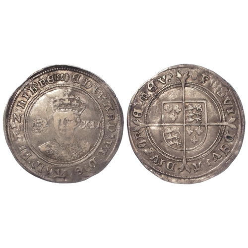 479 - Edward VI fine silver Shilling mm. tun, S.2482, 5.86g, straightened GF-nVF, light scratches.