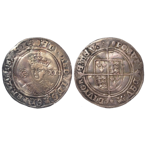 480 - Edward VI fine silver Shilling mm. tun, S.2482, 6.07g, straightened aVF