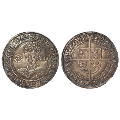 481 - Edward VI fine silver Shilling mm. y, S.2482, 6.21g, toned GVF, some tooling.