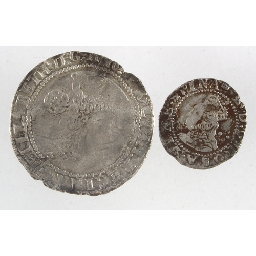 482 - Elizabeth I (2) hammered silver Sixpence 1578/7 mm. Greek cross, see S.2572, 2.49g, scuffed F/GF; an... 