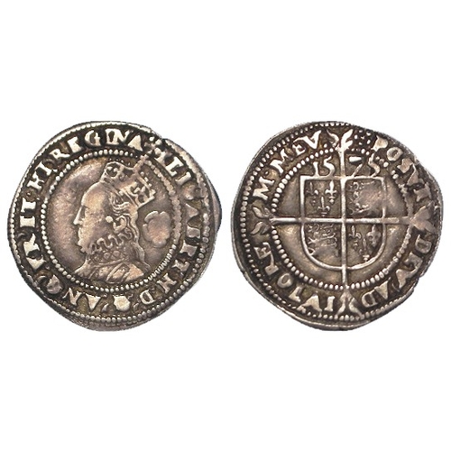 488 - Elizabeth I silver Threepence 1575 mm. eglantine, S.2566. 1.61g. NVF.