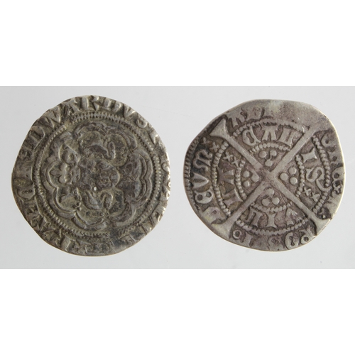 493 - English hammered Halfgroats (2): Edward III type C (S.1574)? 1.76g, GF, along with Henry VI first re... 