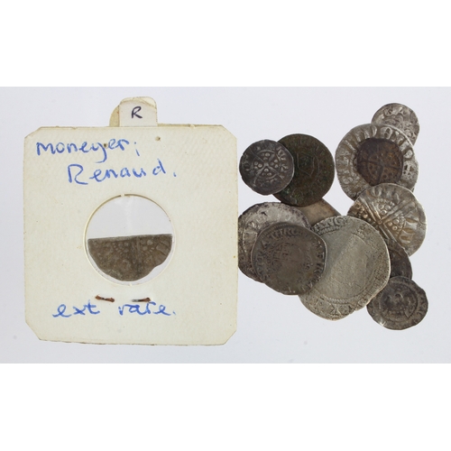 494 - English hammered silver & copper minors (14) noted: 2x Henry III Long Cross Pennies of Henri, London... 