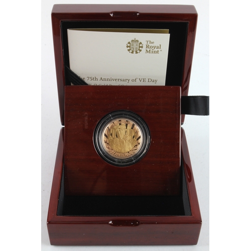 50 - Royal Mint: The 75th Anniversary of VE Day 2020 UK £2 Gold Proof Coin, FDC cased with cert.