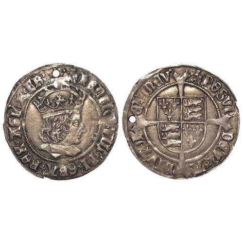 505 - Henry VIII first coinage (profile bust) silver Groat of London, mm. castle. S.2316. 3.00g. Toned EF,... 